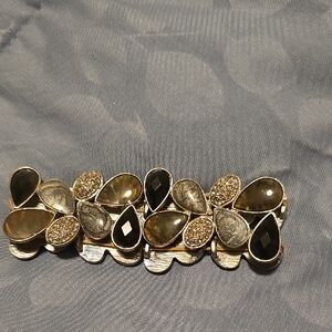 Lia Sophia Black and Iridescent Teardrop Multi-Stone Bracelet